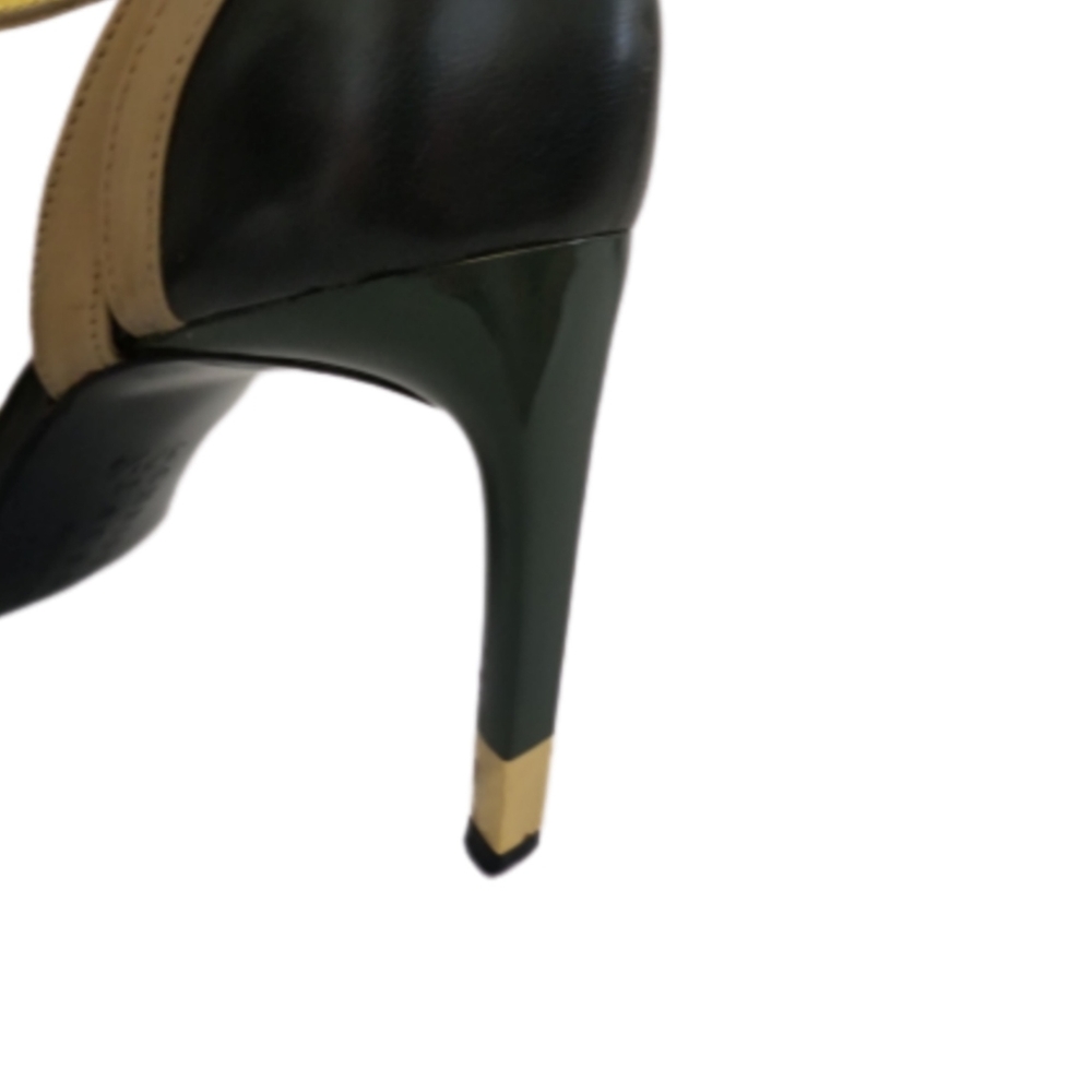 CHRISTIAN LACROIX ankle strap Heels womens size 7.5 two tone green gold holiday - Picture 5 of 6
